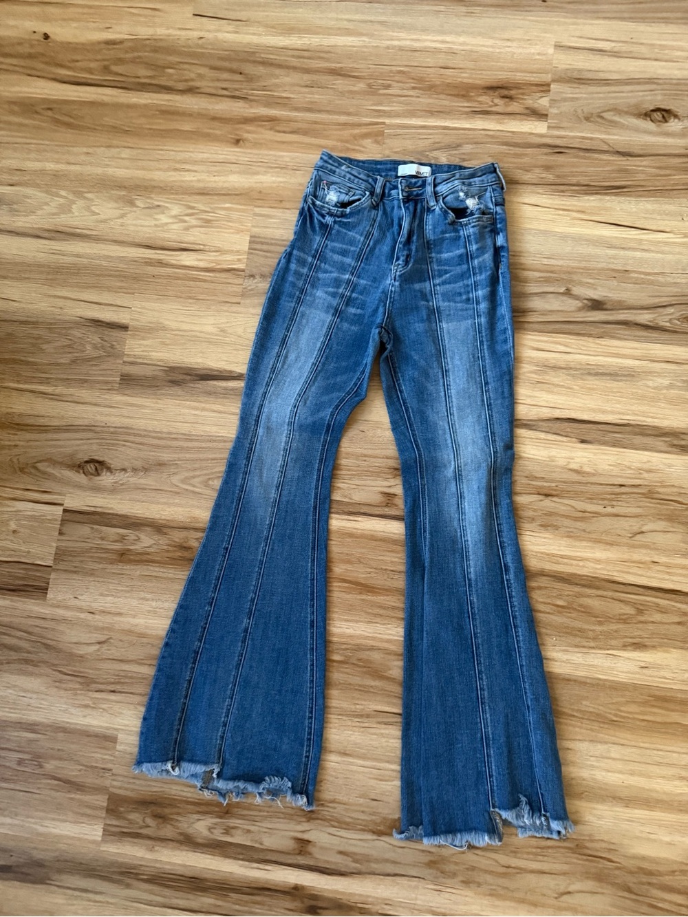 VERVET BY FLYING MONKEY Distressed Blue Flare Jeans